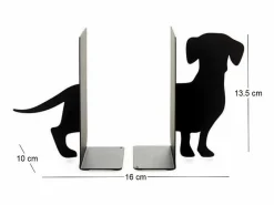 Best Balvi Sujetalibros de metal Teckel Animales Negro