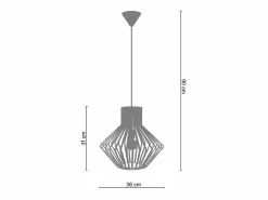 TOSEL Suspensión ,metal, ,A 90x D36xP36cm