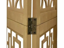 Best Tabique divisorio de 4 paneles en madera maciza de paulownia marrón Biombo