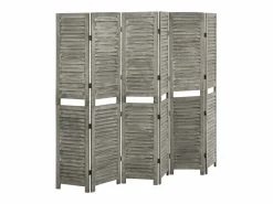 Tabique divisorio de 6 paneles 214x166 cm Madera maciza Gris
