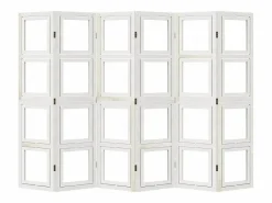 Tabique divisorio de 6 paneles en madera maciza de paulownia blanca