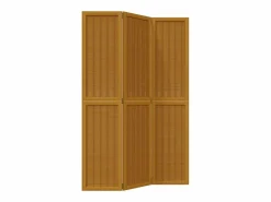 Hot Tabique divisorio de 3 paneles en madera maciza de paulownia marrón Biombo