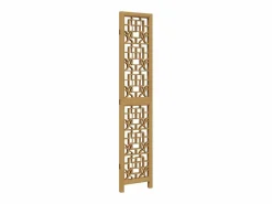 Discount Tabique divisorio de 3 paneles en madera maciza de paulownia marrón Biombo