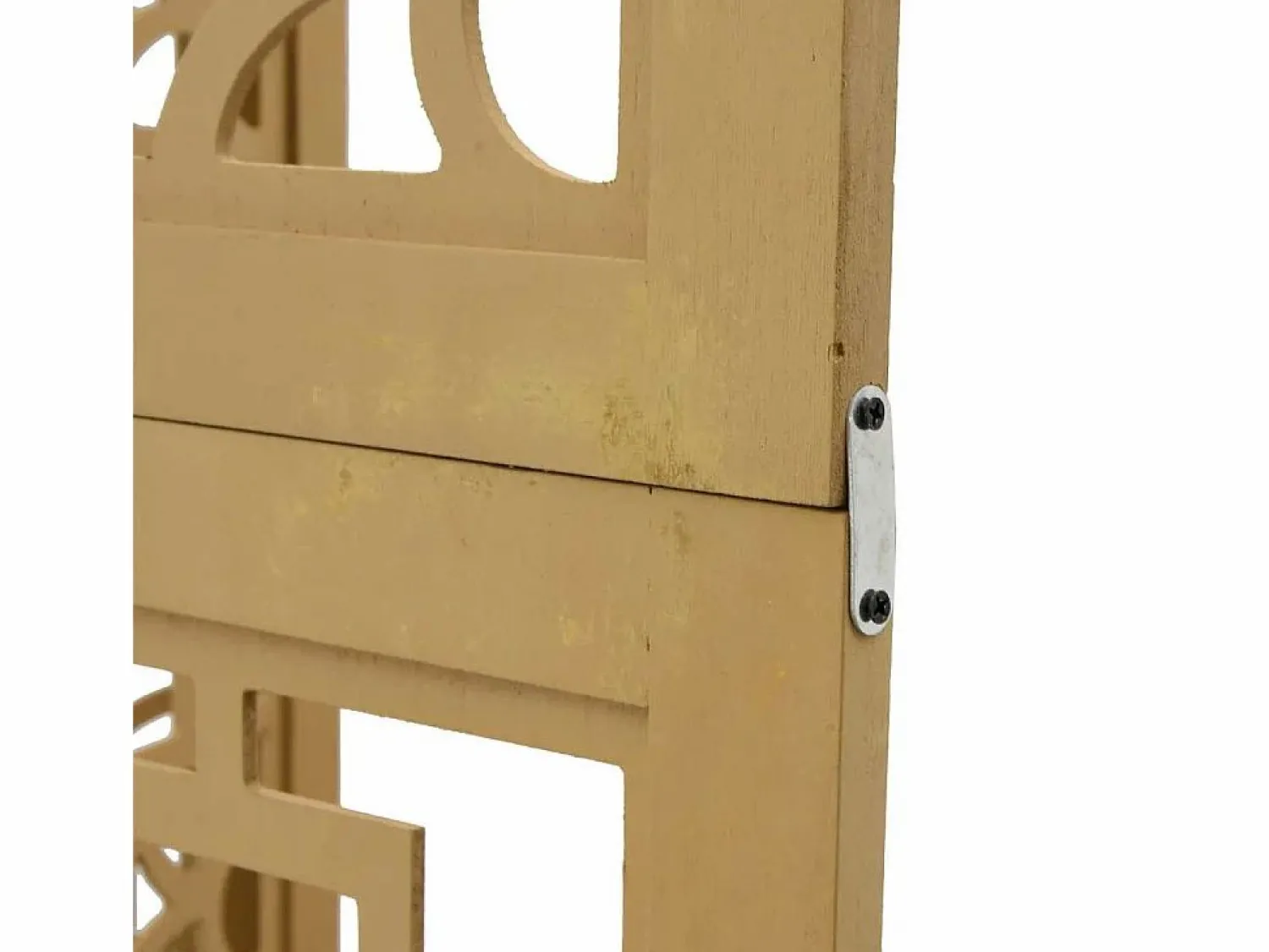 Discount Tabique divisorio de 3 paneles en madera maciza de paulownia marrón Biombo