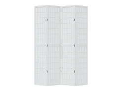 Tabique divisorio de 4 paneles en madera maciza de paulownia blanca