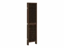 Clearance Tabique divisorio de 5 paneles en marrón oscuro fabricado en paulownia maciza Biombo