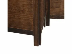 Tabique divisorio de 5 paneles en marrón oscuro fabricado en paulownia maciza Marru00f3n