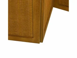 Tabique divisorio de 6 paneles en madera maciza de paulownia marrón