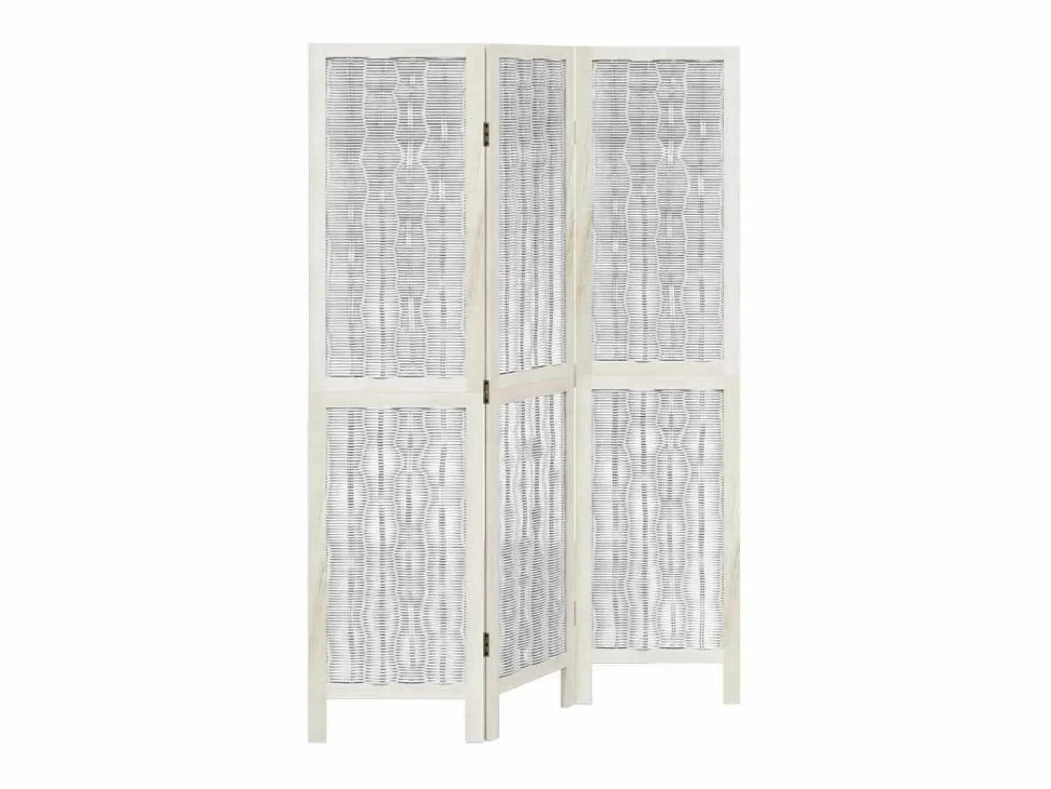 Best Tabique divisorio de 3 paneles en madera maciza de paulownia blanca Blanco