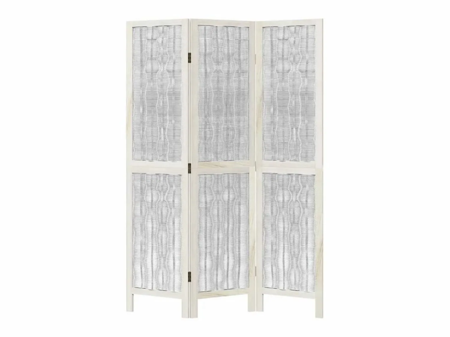 Best Tabique divisorio de 3 paneles en madera maciza de paulownia blanca Blanco
