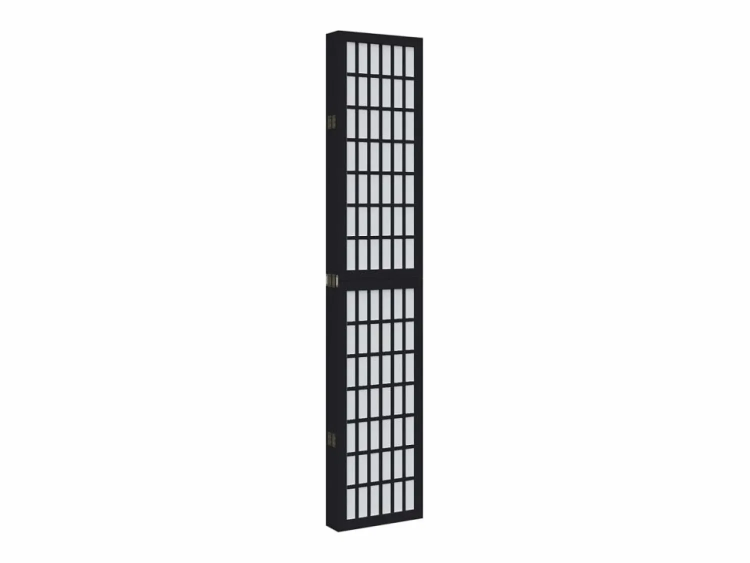 Tabique divisorio de 6 paneles en madera maciza de paulownia negra Negro