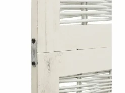 Tabique divisorio de 4 paneles en madera maciza de paulownia blanca