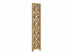 Tabique divisorio de 4 paneles en madera maciza de paulownia marrón