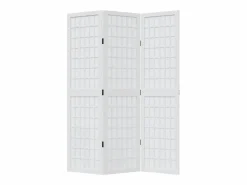 Tabique divisorio de 3 paneles en madera maciza de paulownia blanca