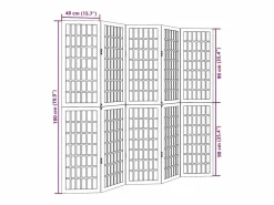 Outlet Tabique divisorio de 5 paneles en madera maciza de paulownia blanca Blanco