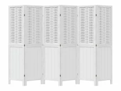 Sale Tabique divisorio de 6 paneles en madera maciza de paulownia blanca Biombo