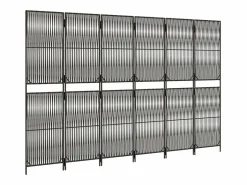 New Tabique divisorio de mimbre de resina de 6 paneles Gris