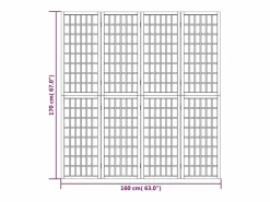 Tabique plegable 4 paneles 160x170 cm