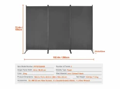 Sale Tabique SucceBuy Biombo de 3 Paneles, Plegable, Portátil, para Oficina, Dormitorio y Estudio, Color Gris