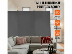 Sale Tabique SucceBuy Biombo de 3 Paneles, Plegable, Portátil, para Oficina, Dormitorio y Estudio, Color Gris
