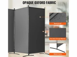 Sale Tabique SucceBuy Biombo de 3 Paneles, Plegable, Portátil, para Oficina, Dormitorio y Estudio, Color Gris