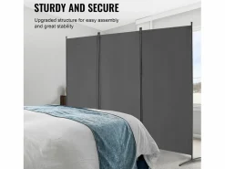 Sale Tabique SucceBuy Biombo de 3 Paneles, Plegable, Portátil, para Oficina, Dormitorio y Estudio, Color Gris