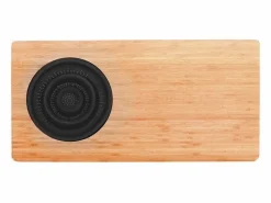 Hot Tabla de cortar de bambú con colador de plástico, 58 x 29 x 1,8 cm - Natural y negra Color natural claro