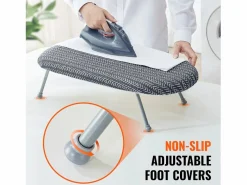 Sale Tabla de Planchar de Mesa SucceBuy, 59,4 x 36,6 cm, Tabla de Planchar Compacta, Funda Resistente al Calor Gris antracita