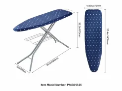 Online Tabla de Planchar SucceBuy, con Mesita de Almacenaje y Espesor de 4 Capas, Alturas Regulables Azul
