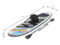 Bestway Tabla Paddle Surf Hinchable Hydro-Force White Cap 305x84x12 cm Remo Doble, Asiento, Bomba, Bolsa de Viaje