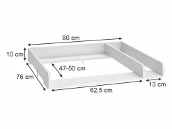 Vicco Tablero cambiador 80x76x10 wicko