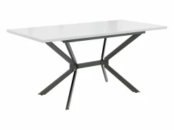 DripeX Tablero de comedor extensible 120/160 cm, 4 a 6 personas, en MDF y metal, mesa rectangular Blanco