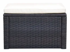 Outlet Taburete / reposapiés Resina tejida 53 x 53 x 30 cm Marrón Reposapiés
