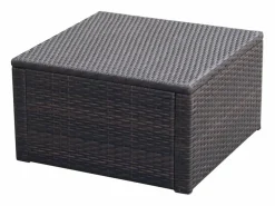 Outlet Taburete / reposapiés Resina tejida 53 x 53 x 30 cm Marrón Reposapiés