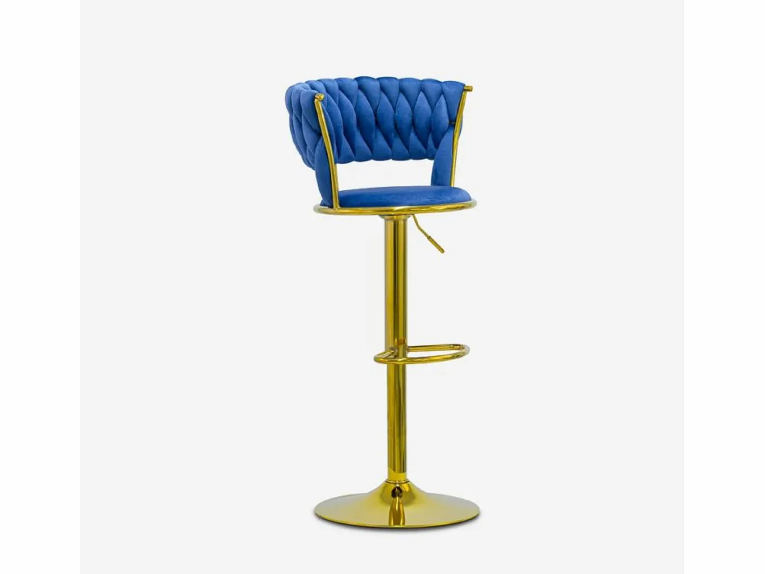 Online Taburete ajustable de metal dorado y terciopelo entrelazado Macaron - Marino Muebles De Bar|Taburete Alto