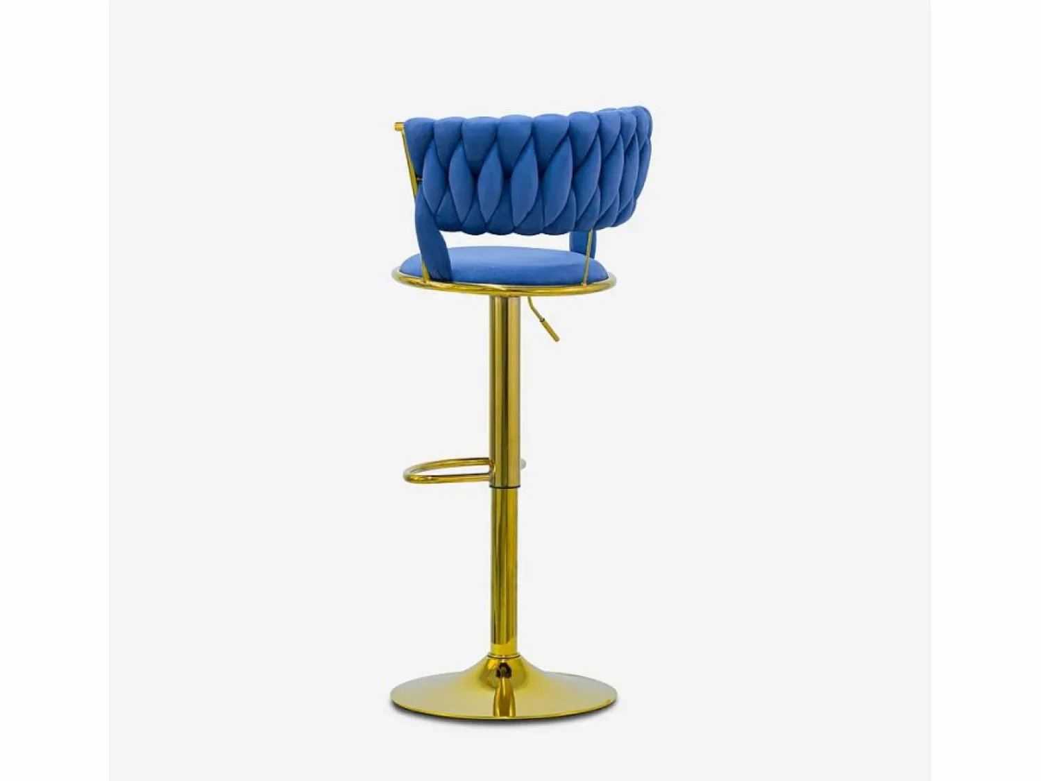 Online Taburete ajustable de metal dorado y terciopelo entrelazado Macaron - Marino Muebles De Bar|Taburete Alto