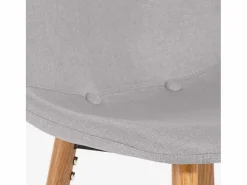 Discount AHD Taburete alto de bar cocina estilo nórdico en tela con respaldo Shona - claro Gris
