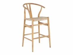 Discount taburete alto de teca y mimbre - Natural - POGIANA Muebles De Bar|Taburete Alto