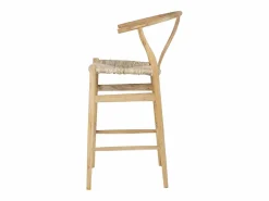 Discount taburete alto de teca y mimbre - Natural - POGIANA Muebles De Bar|Taburete Alto
