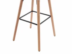 Discount taburete alto de tela y madera de haya - - ELEANA Muebles De Bar|Taburete Alto