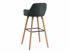 Online taburete alto vintage de terciopelo gris y metal ELEANA Muebles De Bar|Taburete Alto