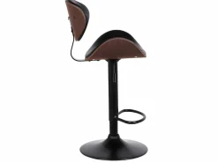 Vente-unique Taburete bar piel sintética negro Lote 2 MONTENEGRO Negro / Color natural oscuro