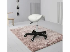 AHD Taburete con ruedas esteticista manicura pedicura cuero polipiel montura caballo Professional -