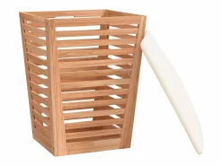 Hot Taburete de baño 40,5x40,5x56 cm Madera maciza de nogal Cesto De Ropa