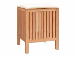 Taburete de baño 40,5x40x52 cm Madera maciza de nogal