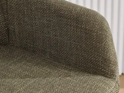 New Taburete de Bar con Respaldo y Reposabrazos - Pies en Roble, Asiento de Lino - Altura Fija 75 cm - Ideal para Mostrador, Isla de Cocina, Barra Verde