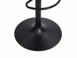 Vente-unique Taburete de bar de pana y metal negro - Altura ajustable - - MASURIE