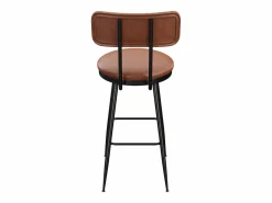 Online Taburete de bar, juego de 4, trona de cocina, silla de bar con reposapiés y respaldo, para comedor, cocina, piel sintética, marrón Marru00f3n