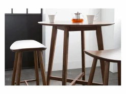 Online Miliboo Taburete de bar moderno nogal 72cm DEMORY Marru00f3n