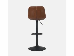 Online Taburete de bar regulable con imitación cuero, set de 2 marrón Muebles De Bar|Taburete Alto